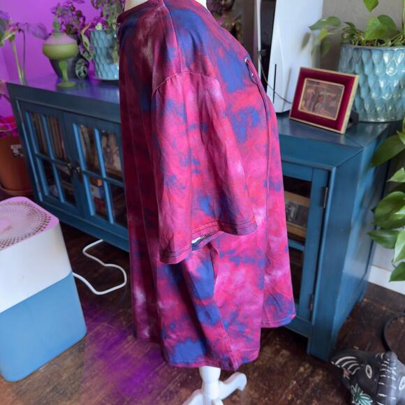 Colorful Tie Dye Blouse with Tie Up Chest - Size 2XL - Picture 7 of 7